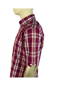 Trojan Check SS Shirt With Free Matching Pocket Square TC/1003 Port - Raw Menswear