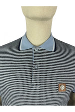 Charger l&#39;image dans la galerie, TROJAN &#39;birdseye&#39; jacquard panel polo TR/8869 Sky Blue - Raw Menswear
