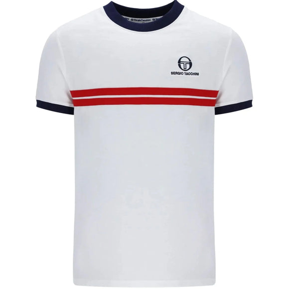 Sergio Tacchini Supermac Tee White/Maritime Blue/Red
