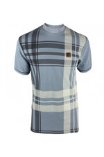 Load image into Gallery viewer, TROJAN Oversize Check Panel Tee TR/8882 Sky Blue - Raw Menswear

