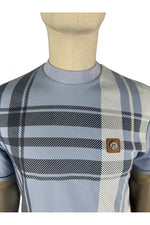 Charger l&#39;image dans la galerie, TROJAN Oversize Check Panel Tee TR/8882 Sky Blue - Raw Menswear
