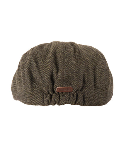 Tommy Tweed Baker Boy Cap Green Herringbone Hat - Raw Menswear