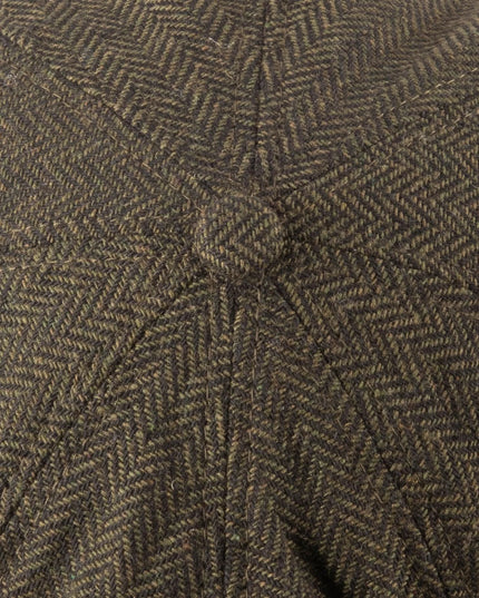 Tommy Tweed Baker Boy Cap Green Herringbone Hat - Raw Menswear