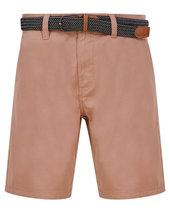 Tokyo Laundry Gustavo Cotton Chino Shorts Light Dusky Pink 