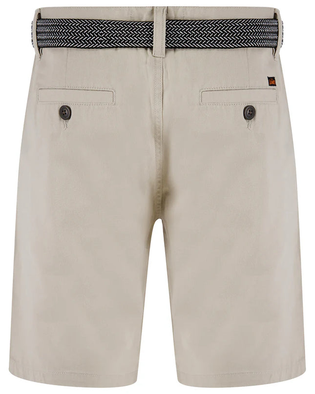 Tokyo Laundry Gustavo Cotton Chino Shorts Stone 