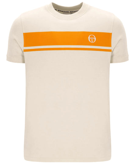 Sergio Tacchini Master Crew Neck Tee in Sandshell/Orange Pepper