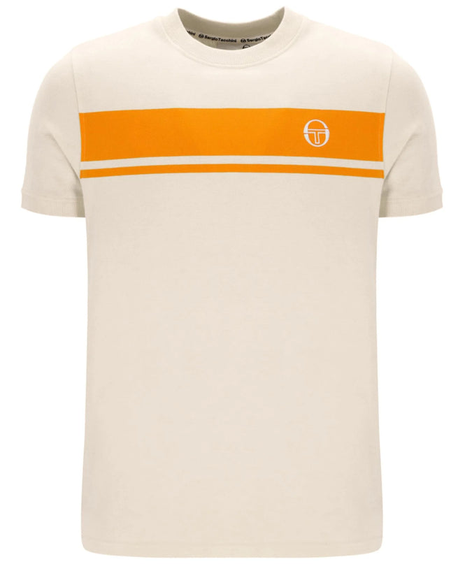 Sergio Tacchini Master Crew Neck Tee in Sandshell/Orange Pepper