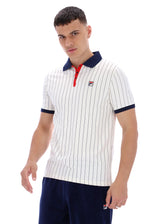 Load image into Gallery viewer, FILA BB1 Classic Vintage Striped Polo White / Navy / Red - Raw Menswear
