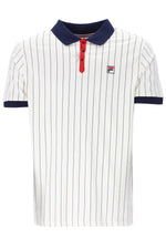 Load image into Gallery viewer, FILA BB1 Classic Vintage Striped Polo White / Navy / Red - Raw Menswear
