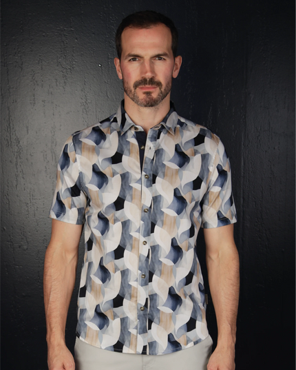 Mish Mash Halo Navy & Stone S/S Shirt