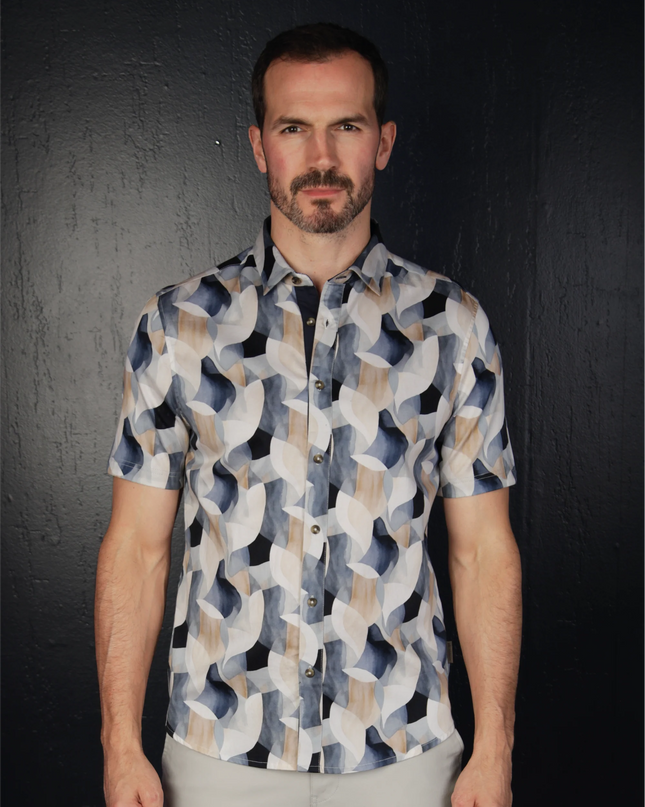 Mish Mash Halo Navy & Stone S/S Shirt