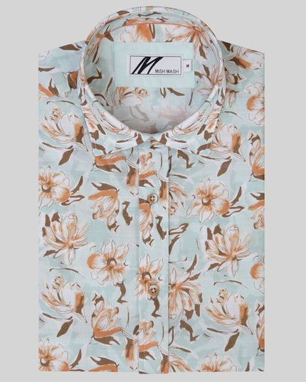 Mish Mash Adda S/S Floral Shirt Mint - 036