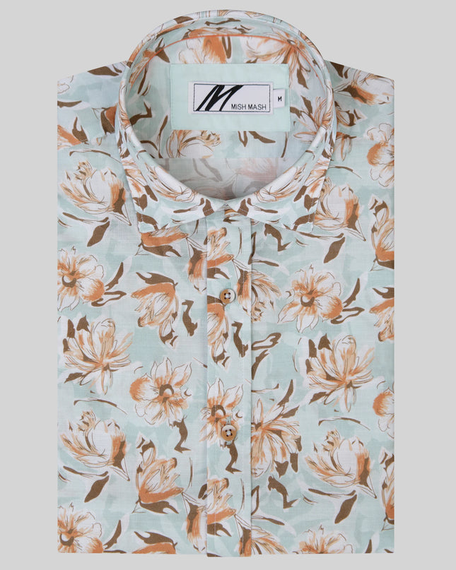 Mish Mash Adda S/S Floral Shirt Mint - 036