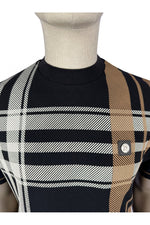 Load image into Gallery viewer, TROJAN Oversize Check Panel Tee TR/8830 Black - Raw Menswear
