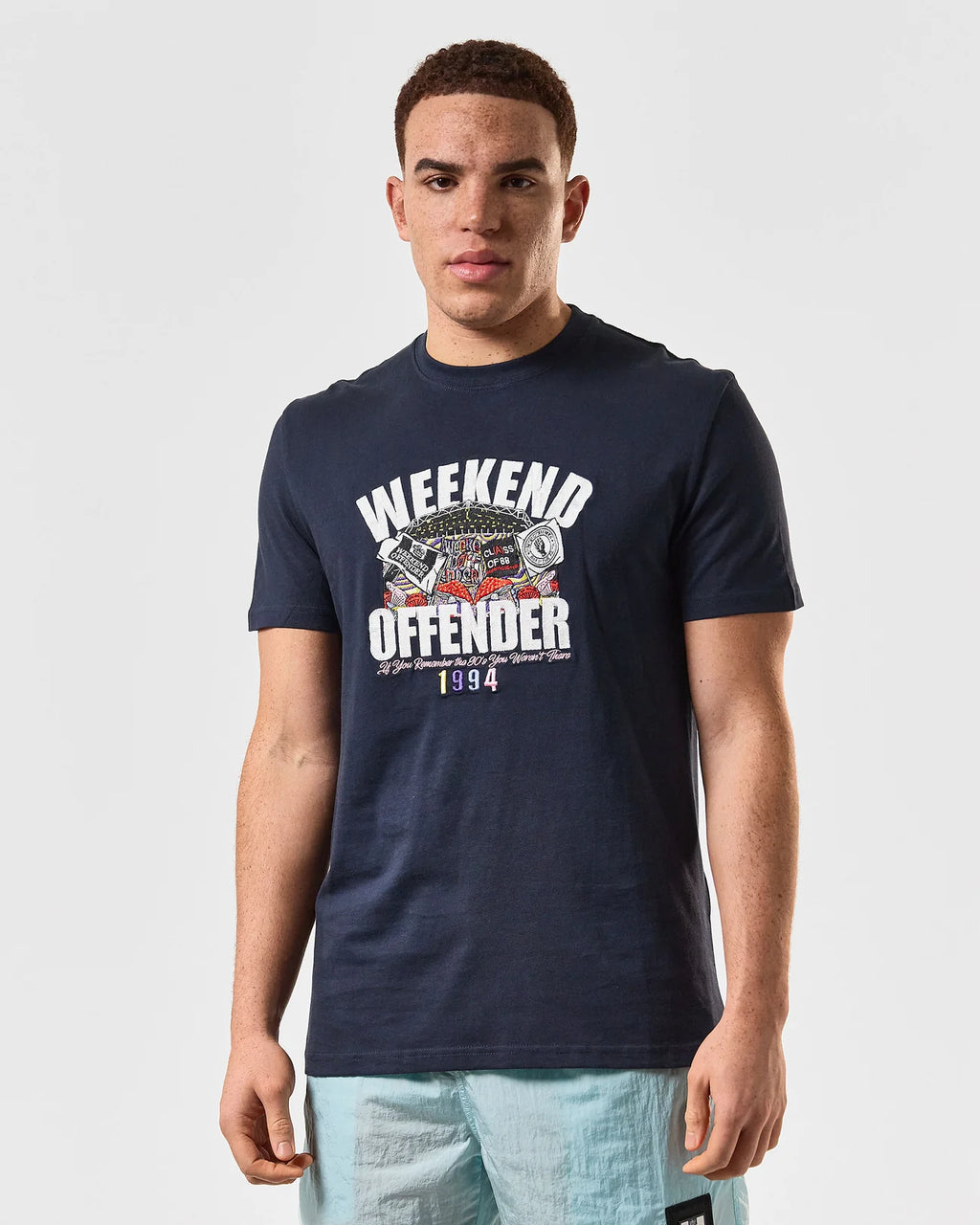 Weekend Offender Pyramid Graphic Tee Navy - Raw Menswear
