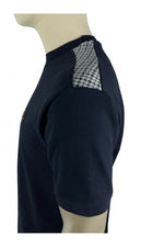 Load image into Gallery viewer, TROJAN Houndstooth trim pique tee TR/8881 Navy - Raw Menswear
