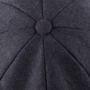 Herringbone Tweed Newsboy Cap Navy Herringbone - Raw Menswear