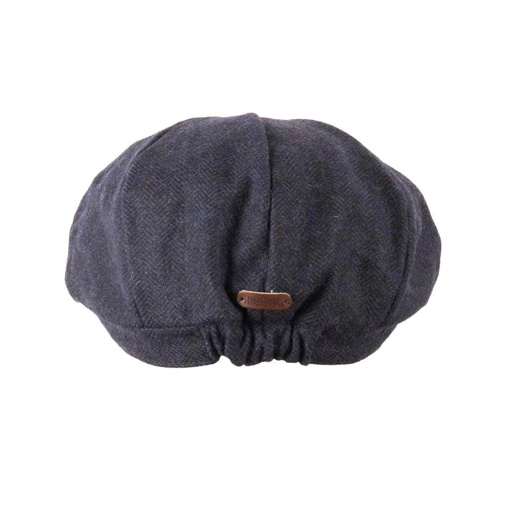 Herringbone Tweed Newsboy Cap Navy Herringbone - Raw Menswear