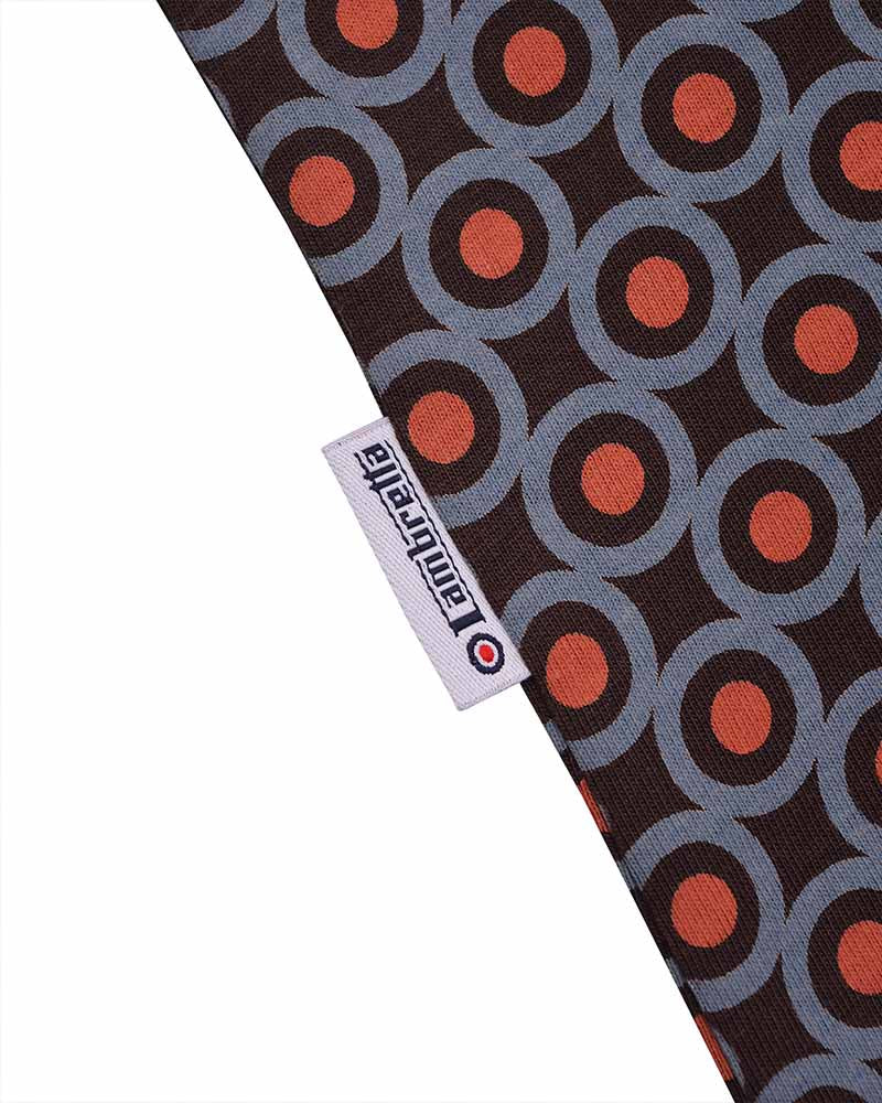 Lambretta Retro Geo Target Print Tee Java Brown - Raw Menswear