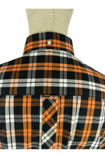 Load image into Gallery viewer, Trojan Check SS Shirt With Free Matching Pocket Square TC/1034 Trojan Orange - Raw Menswear
