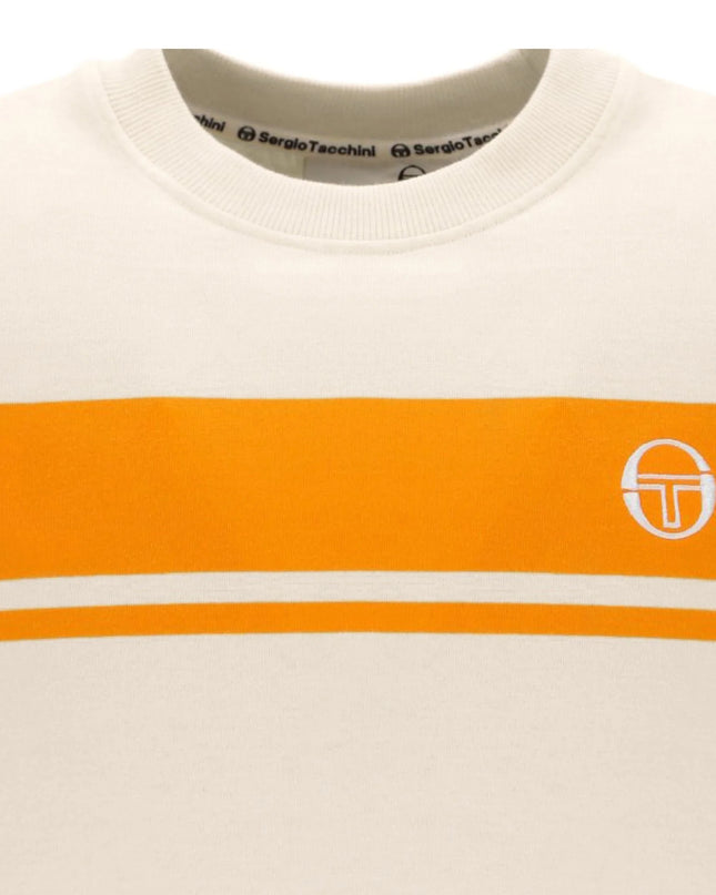 Sergio Tacchini Master Crew Neck Tee in Sandshell/Orange Pepper