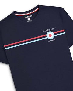Lambretta Classic Stripe Tee Navy - Raw Menswear