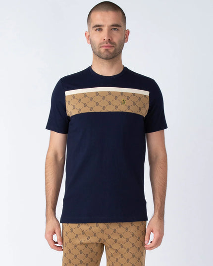 Luke Lions Den Overprint Tee Navy/Caramel - Raw Menswear