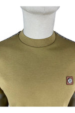 Load image into Gallery viewer, TROJAN Houndstooth trim pique tee TR/8881 Camel - Raw Menswear
