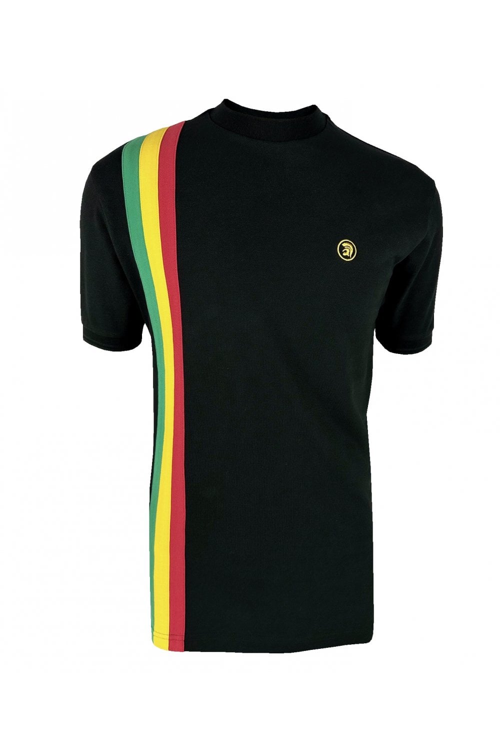 TROJAN Racing stripe tee TR/8943 Black - Raw Menswear