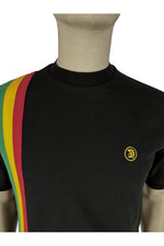 Load image into Gallery viewer, TROJAN Racing stripe tee TR/8943 Black - Raw Menswear
