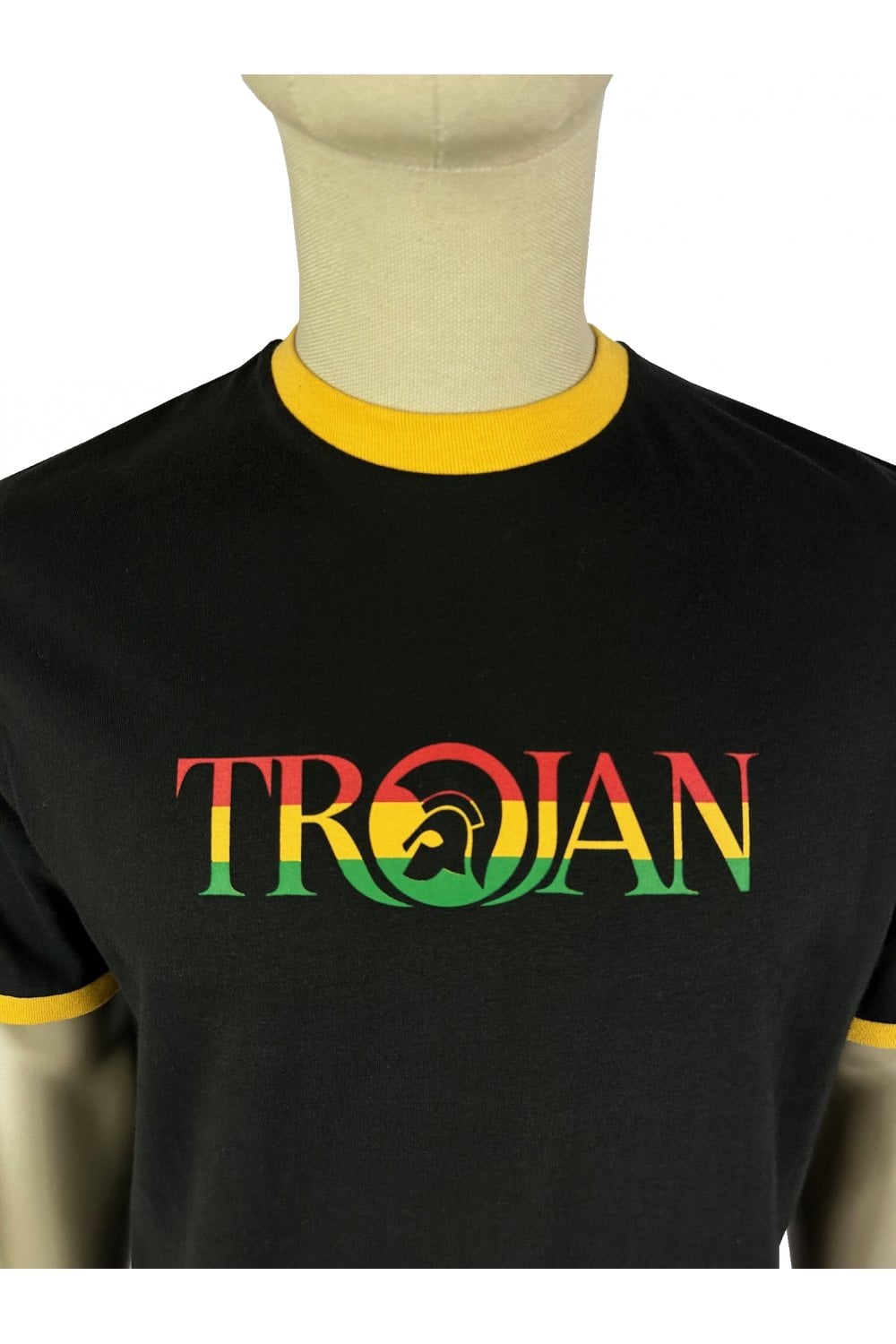 TROJAN Logo Ringer Tee TC/1014 Rasta - Raw Menswear