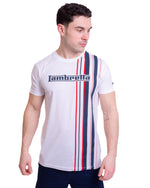 Load image into Gallery viewer, Lambretta Racing Stripe Tee White/Navy/Red - Raw Menswear
