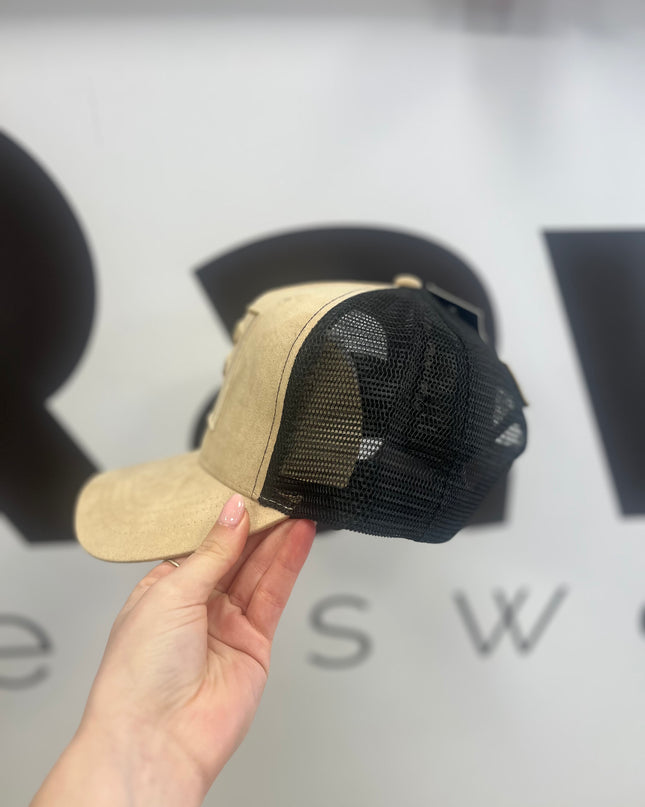 FILA Turo F Box Suede Tonal Mesh Back Cap Classic Beige - 1148