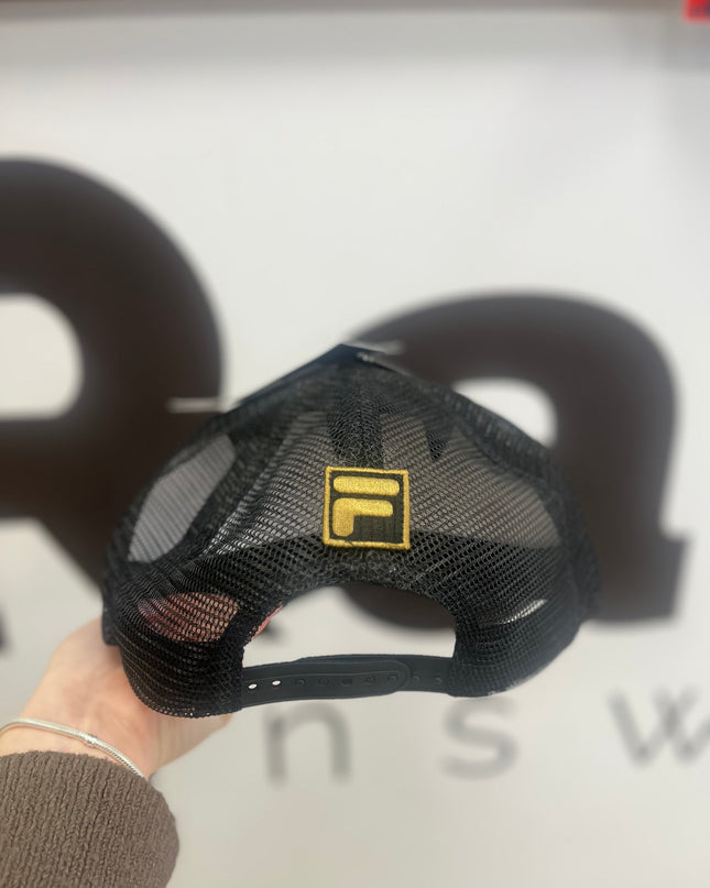 FILA Turo F Box Suede Tonal Mesh Back Cap Black - 1149