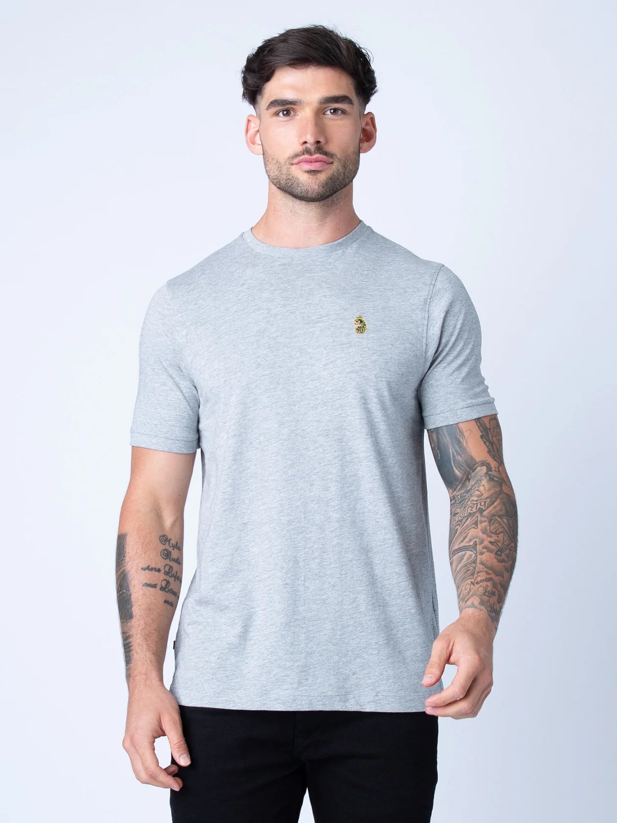 Luke 1977 Traff Core Crew Neck Tee Marl Grey - Raw Menswear