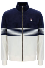 Lade das Bild in den Galerie-Viewer, Fila Merrick Stripe Velour Track Top Jacket Navy - Raw Menswear
