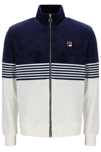 Fila Merrick Stripe Velour Track Top Jacket Navy - Raw Menswear