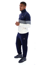 Lade das Bild in den Galerie-Viewer, Fila Merrick Stripe Velour Track Top Jacket Navy - Raw Menswear
