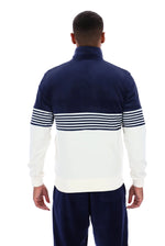 Lade das Bild in den Galerie-Viewer, Fila Merrick Stripe Velour Track Top Jacket Navy - Raw Menswear
