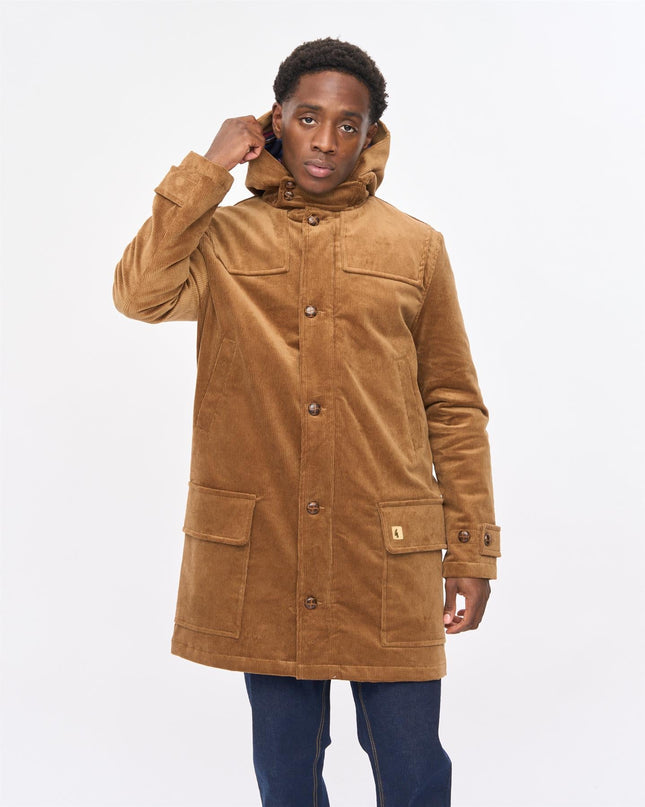 Gabicci Mens Chuck Courdroy Duffle Coat Gabicci Vintage CARAMEL