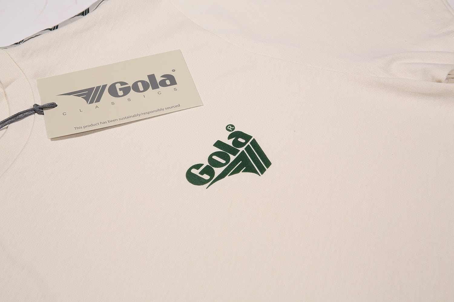 Gola Classic Taped Shoulder Logo Tee Ecru - Raw Menswear