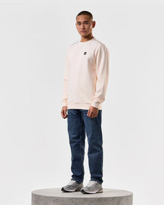 Weekend Offender Vega Sweater With Check Piping Detail Alabaster - Raw Menswear