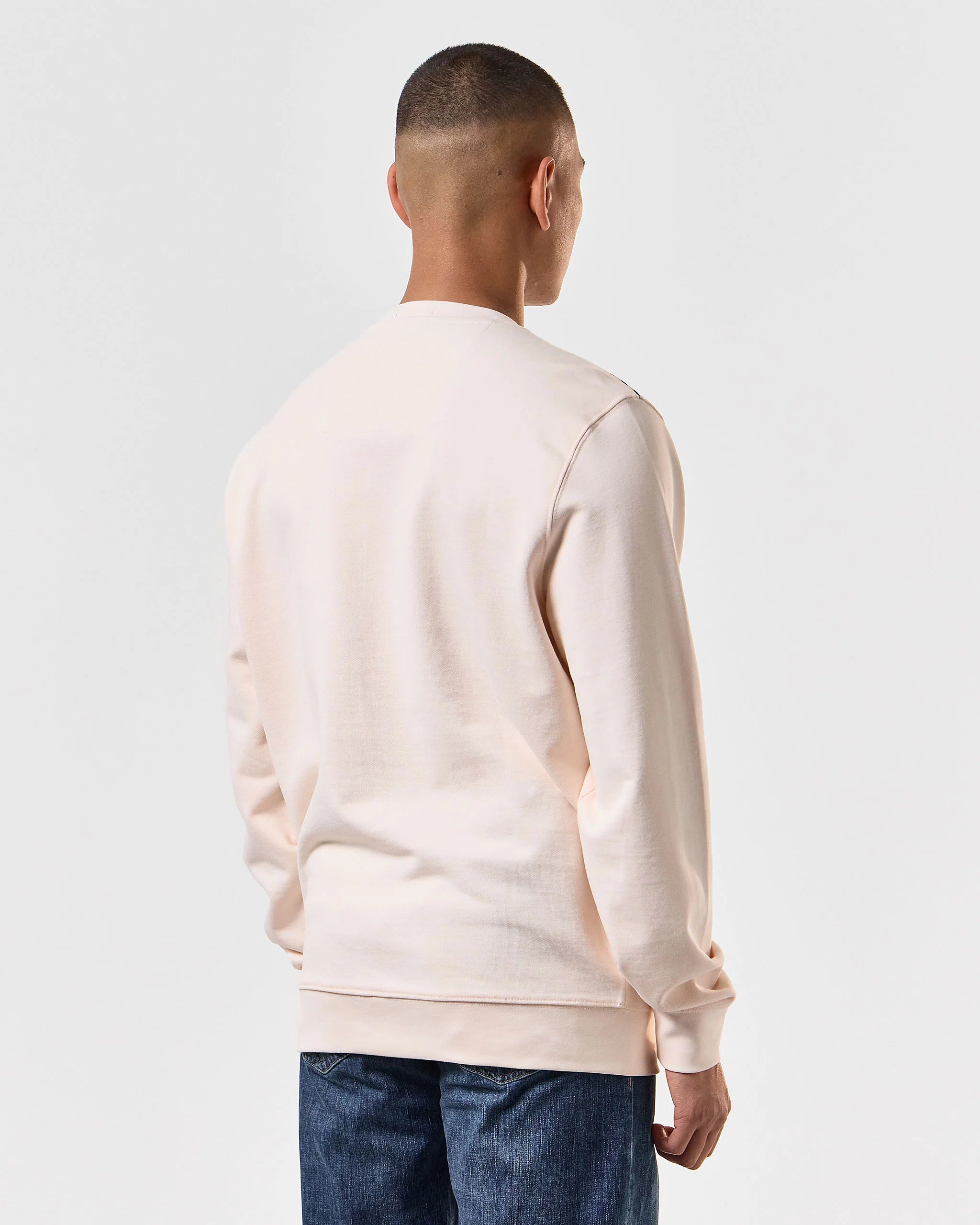 Weekend Offender Vega Sweater With Check Piping Detail Alabaster - Raw Menswear