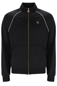 FILA Tristan Geo Print Track Top Jacket With Piping Detail Black - Raw Menswear
