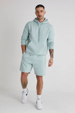 Load image into Gallery viewer, DML Aldo Premium Brushback Fleece Hoodie in CERULEAN - Raw Menswear

