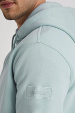 Lade das Bild in den Galerie-Viewer, DML Aldo Premium Brushback Fleece Hoodie in CERULEAN - Raw Menswear
