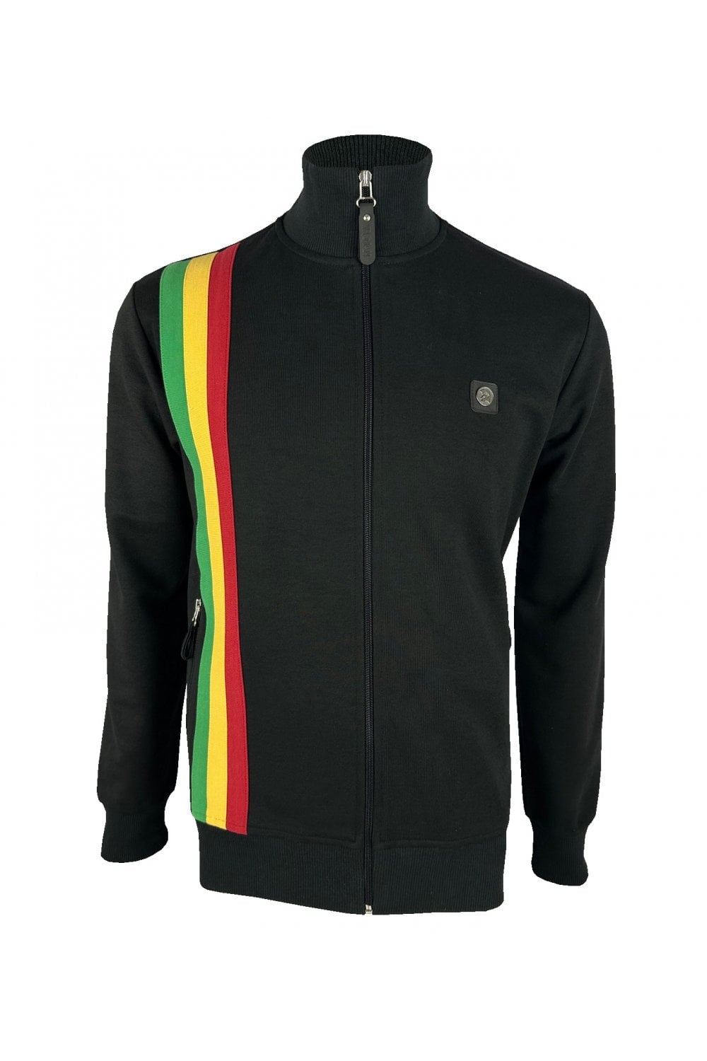 TROJAN Racing stripe track top TR/8901 Black - Raw Menswear