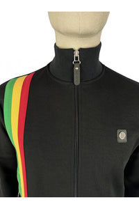 TROJAN Racing stripe track top TR/8901 Black - Raw Menswear