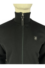 Lade das Bild in den Galerie-Viewer, TROJAN Houndstooth trim track top jacket TR/8904 Black - 481
