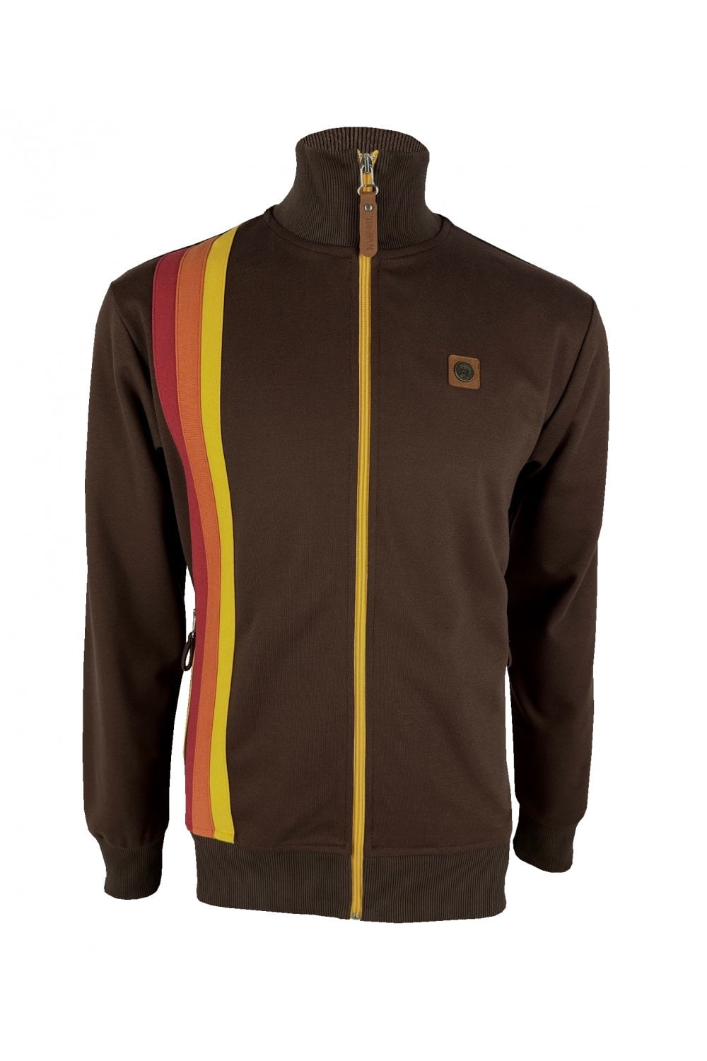 TROJAN Racing stripe track top TR/8901 Chocolate - Raw Menswear